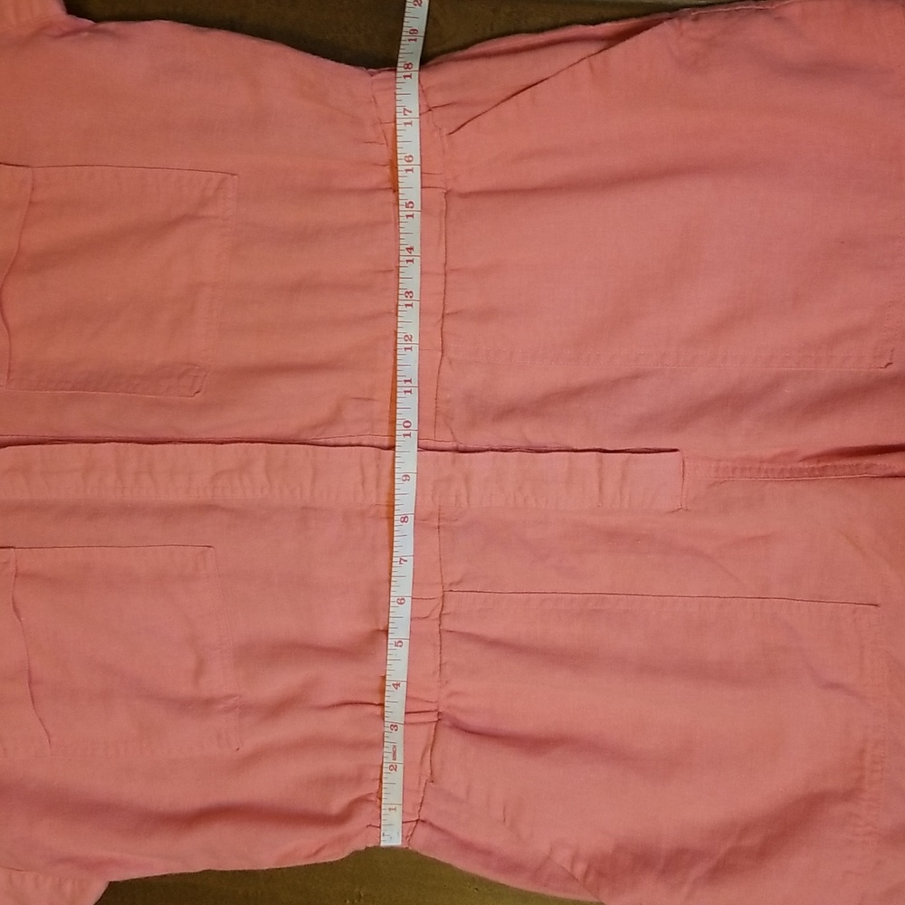 Universal Thread Womens Coral Pink Linen Blend Shortsleeve Romper Shorts Size 14 - Picture 9 of 11